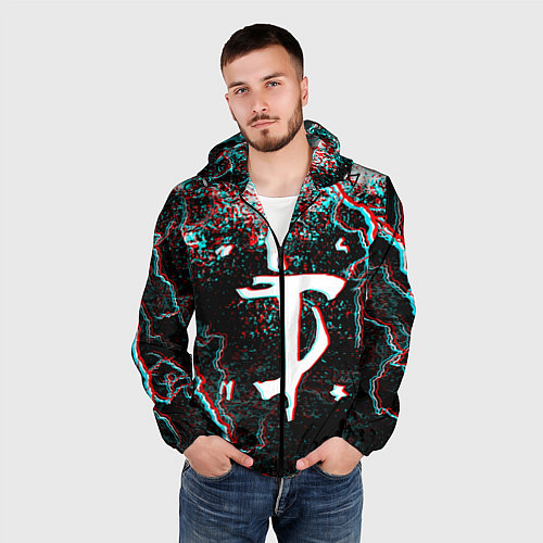 Мужская ветровка DOOM ETERNAL GLITCH / 3D-Черный – фото 3