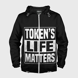 Ветровка с капюшоном мужская TOKENS LIFE MATTERS, цвет: 3D-белый