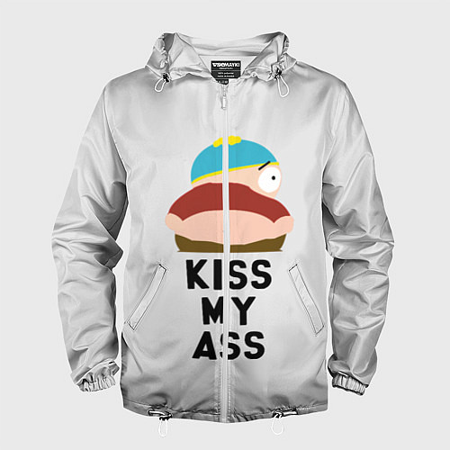 Мужская ветровка Kiss My Ass / 3D-Белый – фото 1