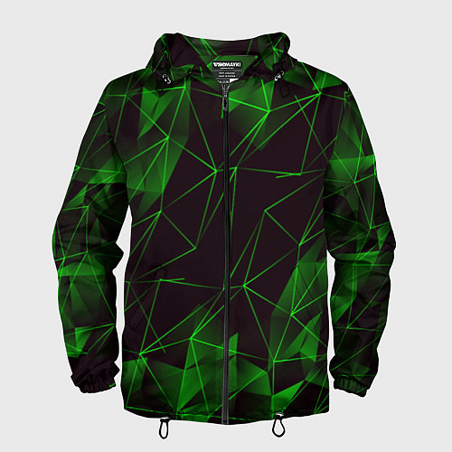 Мужская ветровка GREEN STRIPES / 3D-Черный – фото 1