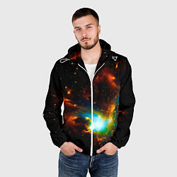 Ветровка с капюшоном мужская Галактика, цвет: 3D-белый — фото 2