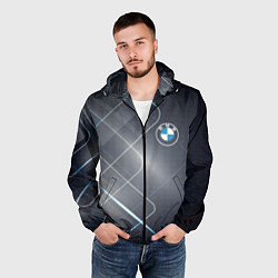 Ветровка с капюшоном мужская BMW, цвет: 3D-черный — фото 2