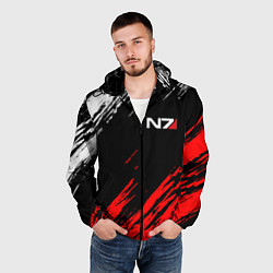 Ветровка с капюшоном мужская MASS EFFECT N7, цвет: 3D-черный — фото 2