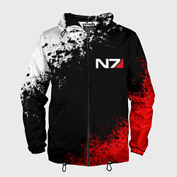 Ветровка с капюшоном мужская MASS EFFECT N7, цвет: 3D-черный