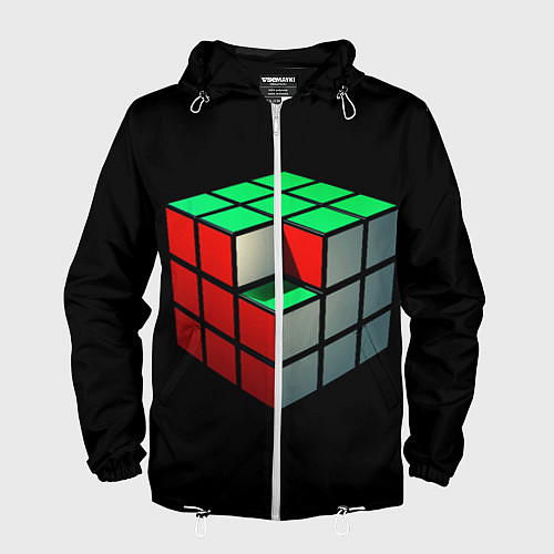 Мужская ветровка Кубик Рубика / 3D-Белый – фото 1