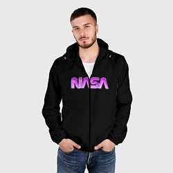 Ветровка с капюшоном мужская NASA, цвет: 3D-черный — фото 2