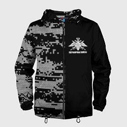 Ветровка с капюшоном мужская Пограничные Войска, цвет: 3D-черный