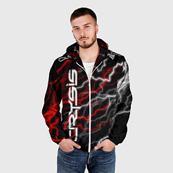 Ветровка с капюшоном мужская CRYSIS, цвет: 3D-белый — фото 2