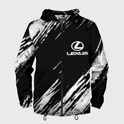 Ветровка с капюшоном мужская LEXUS, цвет: 3D-черный
