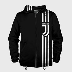 Ветровка с капюшоном мужская JUVENTUS, цвет: 3D-черный