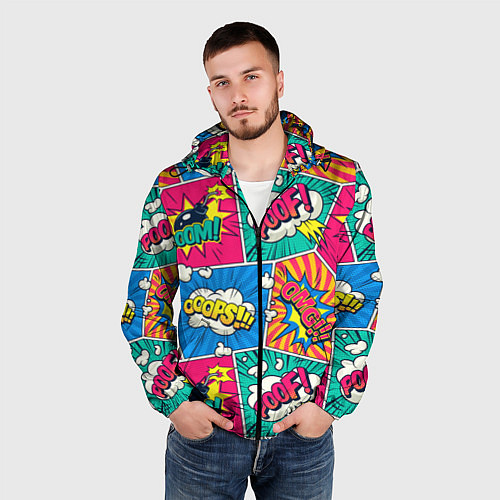 Мужская ветровка COMICS ART / 3D-Черный – фото 3