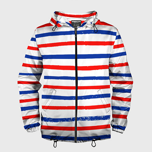 Мужская ветровка Морская полоска / 3D-Черный – фото 1
