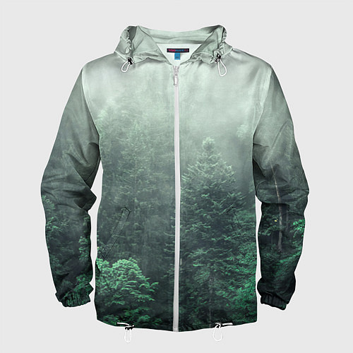 Мужская ветровка Туманный лес / 3D-Белый – фото 1