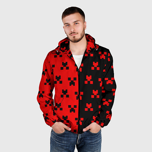 Мужская ветровка MINECRAFT CREEPER / 3D-Черный – фото 3