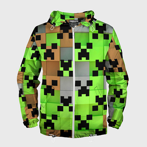 Мужская ветровка Minecraft / 3D-Белый – фото 1