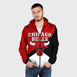 Ветровка с капюшоном мужская CHICAGO BULLS, цвет: 3D-черный — фото 2