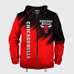 Ветровка с капюшоном мужская CHICAGO BULLS, цвет: 3D-черный