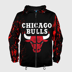 Ветровка с капюшоном мужская CHICAGO BULLS, цвет: 3D-черный