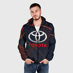 Ветровка с капюшоном мужская TOYOTA, цвет: 3D-черный — фото 2
