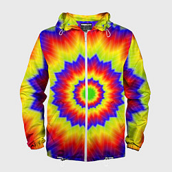 Ветровка с капюшоном мужская Tie-Dye, цвет: 3D-белый