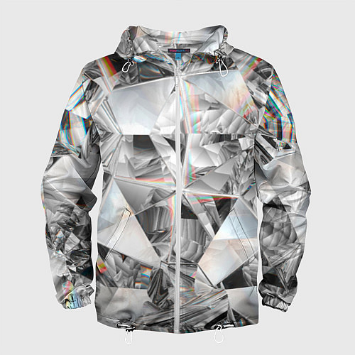 Мужская ветровка Зеркальный калейдоскоп / 3D-Белый – фото 1
