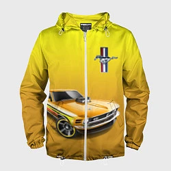 Ветровка с капюшоном мужская Ford mustang - motorsport, цвет: 3D-белый