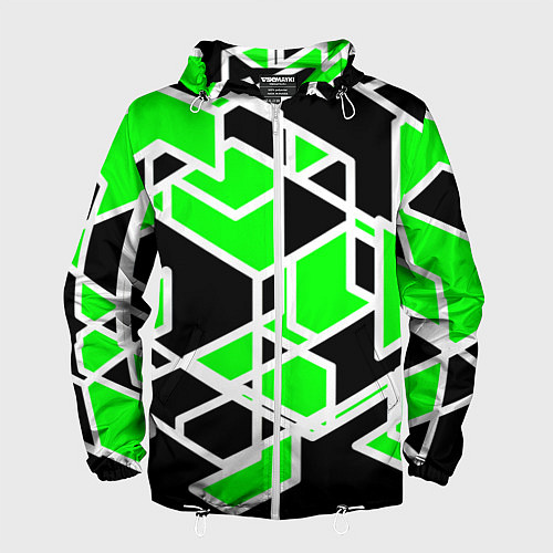 Мужская ветровка Зелёное трубы / 3D-Белый – фото 1