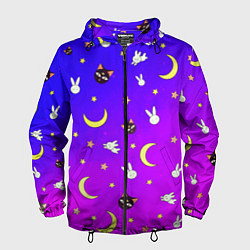 Ветровка с капюшоном мужская СЭЙЛОР МУН, цвет: 3D-черный