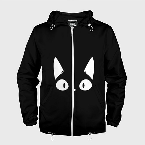 Мужская ветровка Кошачья мордочка / 3D-Белый – фото 1