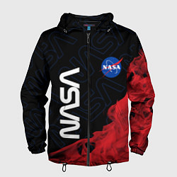 Ветровка с капюшоном мужская NASA НАСА, цвет: 3D-черный