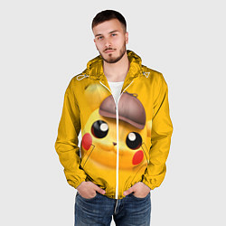 Ветровка с капюшоном мужская Pikachu Pika Pika, цвет: 3D-белый — фото 2