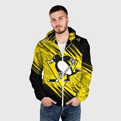 Ветровка с капюшоном мужская Pittsburgh Penguins Sport, цвет: 3D-белый — фото 2