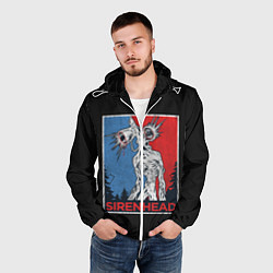 Ветровка с капюшоном мужская Сиреноголовый, цвет: 3D-белый — фото 2