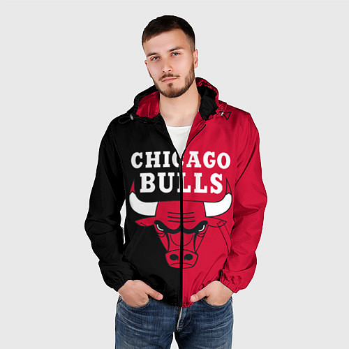 Мужская ветровка Чикаго Буллз / 3D-Черный – фото 3