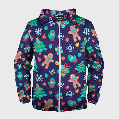 Мужская ветровка Новый год / 3D-Белый – фото 1