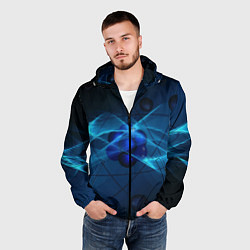 Ветровка с капюшоном мужская Атом, цвет: 3D-черный — фото 2