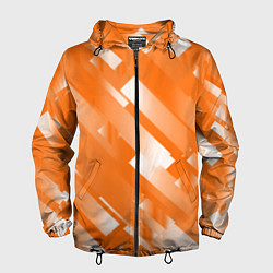 Ветровка с капюшоном мужская Оранжевый градиент, цвет: 3D-черный