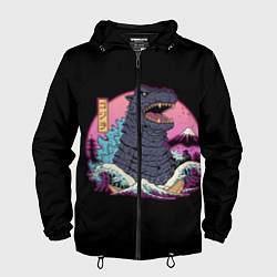 Ветровка с капюшоном мужская Godzilla, цвет: 3D-черный