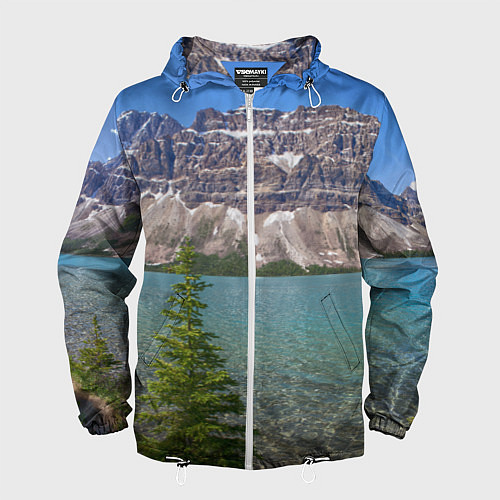 Мужская ветровка Горное озеро / 3D-Белый – фото 1