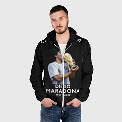 Ветровка с капюшоном мужская Diego Maradona, цвет: 3D-белый — фото 2