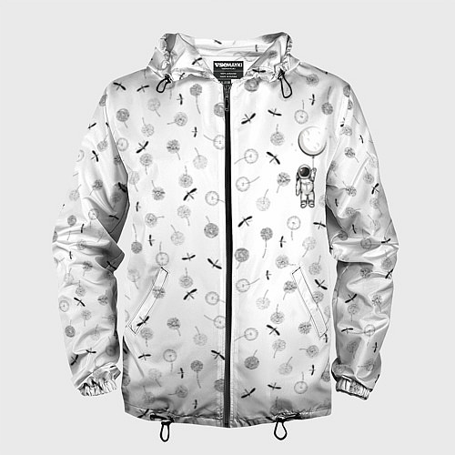 Мужская ветровка Астронавт и одуванчики / 3D-Черный – фото 1