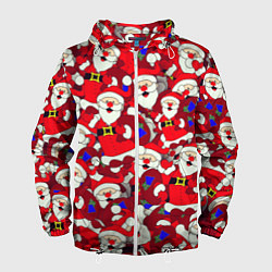 Ветровка с капюшоном мужская Дед Санта, цвет: 3D-белый