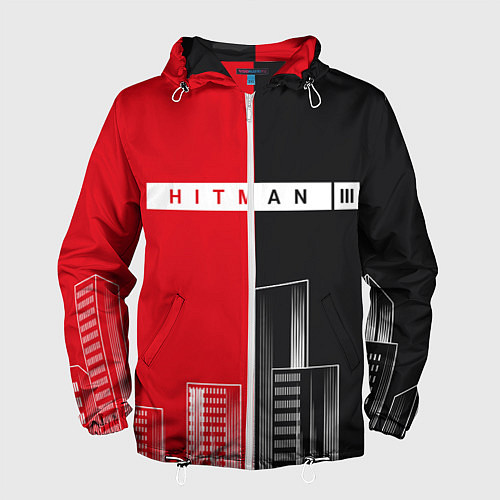 Мужская ветровка Hitman III - Город / 3D-Белый – фото 1