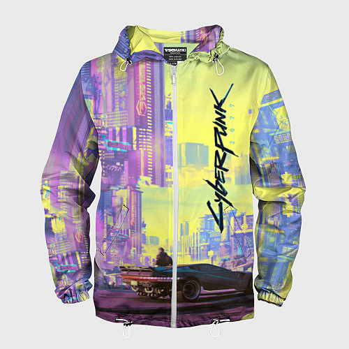 Мужская ветровка Cyberpunk 2077 / 3D-Белый – фото 1