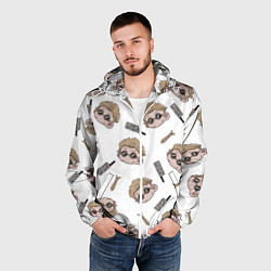 Ветровка с капюшоном мужская Нанами Кенто Магическая битва, цвет: 3D-белый — фото 2