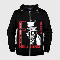 Ветровка с капюшоном мужская Hellsing, цвет: 3D-белый