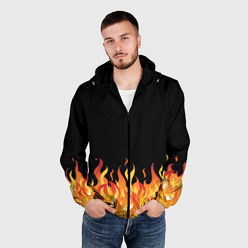 Мужская ветровка ОГОНЬ И НИЧЕГО ЛИШНЕГО / 3D-Черный – фото 3