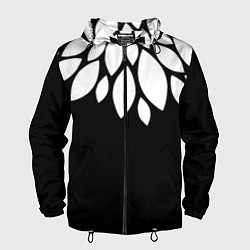 Ветровка с капюшоном мужская Лепестки, цвет: 3D-черный