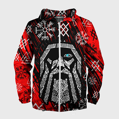 Мужская ветровка БОГ ОДИН СИВОЛИКА / 3D-Белый – фото 1