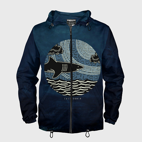 Мужская ветровка Акулы California Sharks / 3D-Черный – фото 1